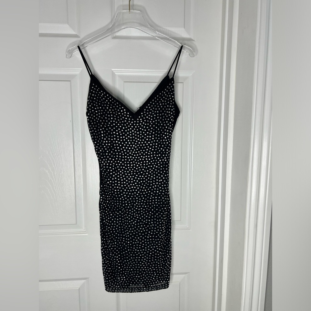 NWT SYMPHONY Jeweled Studded Mini Dress Sz M